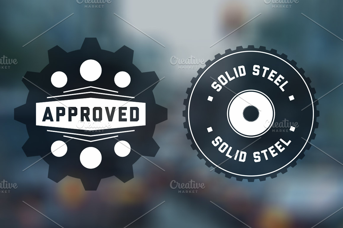 Vintage "Gear" Badges Vector Pack preview 3