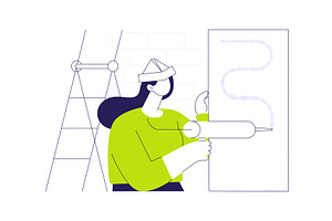 Install wallboards abstract concept, an Object Illustration by Visual Generation