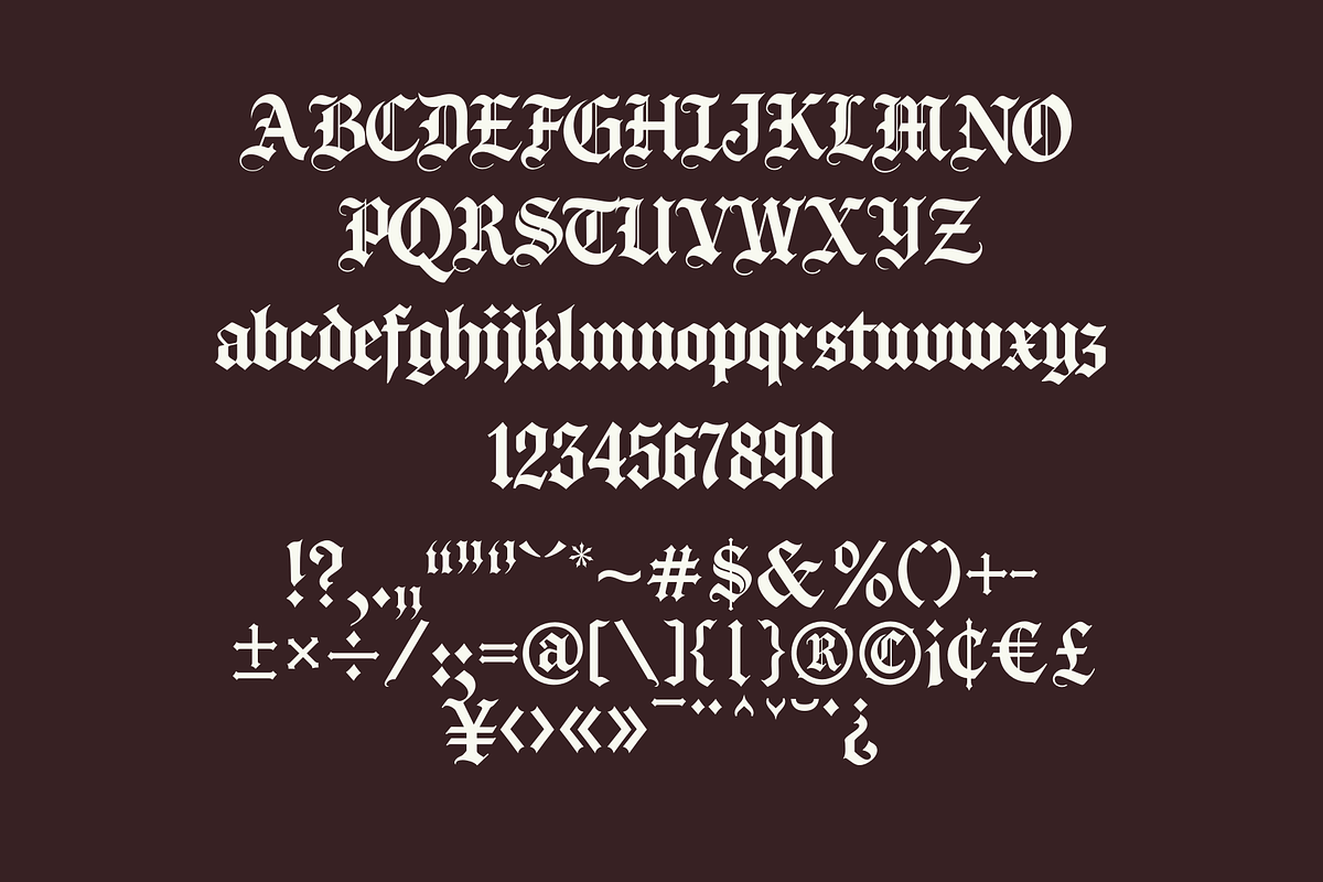 Highborne – Medieval Typeface, a Blackletter Font by Creacy Studio (Photo 11 of 11)