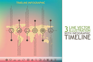 Timeline Infographic With Icons Set