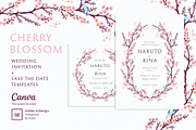 Cherry Blossom Wedding Invite Bundle, an Invitation Template by Wedding Whippet (Thumbnail 1 of 9)