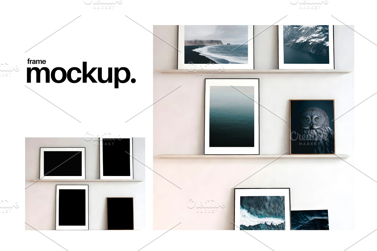 Frame Mockup #518, Black Set x6, a Print Template by Kzara Visual Concepts