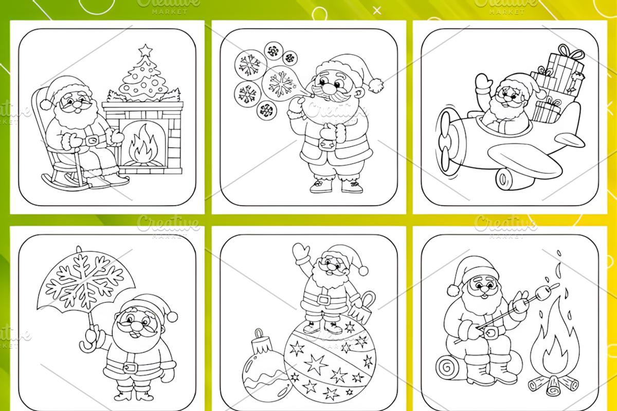 55 Santa Claus Adventures Coloring, a Decorative Illustration by Coco Bloom (Photo 2 of 4)