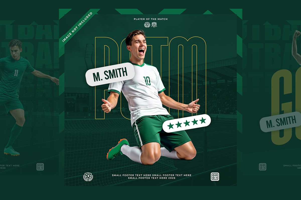 Soccer Social Media Posts PSD Set, a Social Media Template by iHemalaya (Photo 5 of 6)