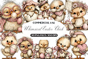 Whimsical Easter Chick Clipart, an Illustration by Black Bird Studio (Thumbnail 1 of 6)