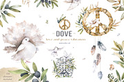 Dove Peace and Love Vibration Set, an Illustration by Ann Art Houze (Thumbnail 1 of 16)