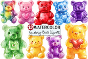 Gummy Bear Watercolor Clipart, an Illustration by Rose Art (Thumbnail 1 of 4)
