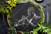 Louis Armstrong Playing Trumpet Jazz, a Background Graphic by LaseredNinja (Thumbnail 7 of 7)