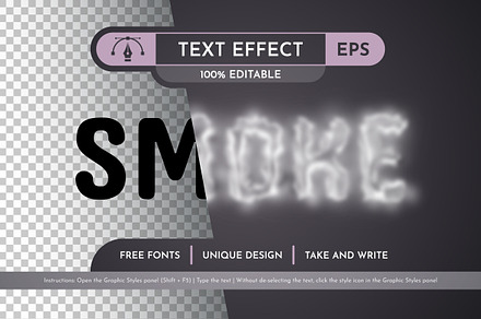 Smoke Editable Text Effect, a Layer Style Add-On by rwgusev