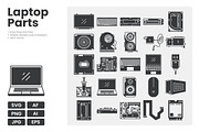 25 Laptop Parts Icons, a Solid Icon by erifqizeicon (Thumbnail 1 of 3)