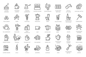 Drink Icon Set, a Food Illustration by Tettygreen