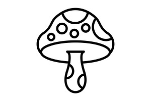 Mushroom Line Icon, an Icon by Pexelpy
