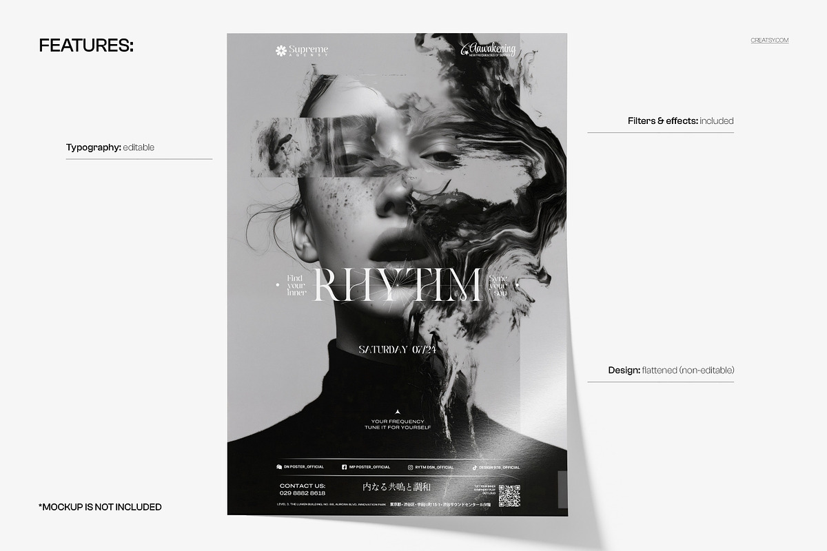 Abstract Rhythm Poster Template, a Poster Template by creatsy5 (Photo 2 of 4)