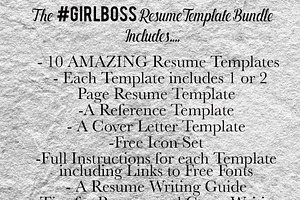 Resume Template Bundle - Girlboss