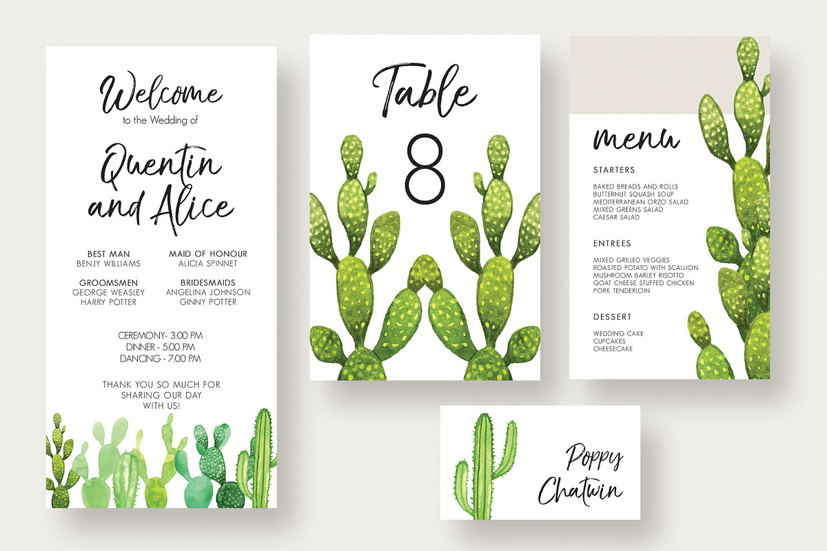 Cactus Wedding Suite, an Invitation Template by Knotted Design (Photo 7 of 7)