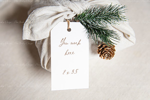 Christmas Gift Tag Mockup