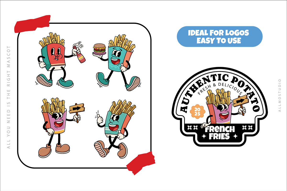 18 Traditional French Fries Mascot, a Food Illustration by Allmostudio (Photo 5 of 5)