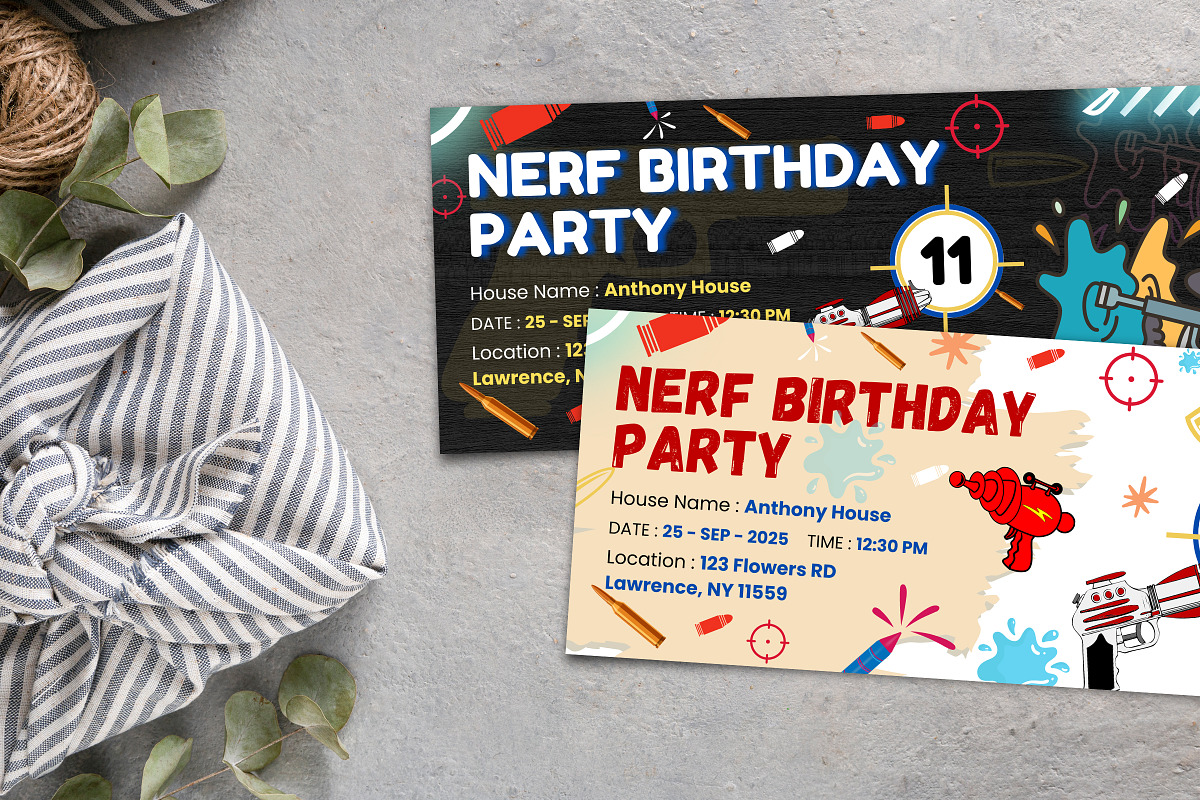 Nerf Birthday Invitation Ticket Temp, an Invitation Template by Snapybiz (Photo 11 of 11)