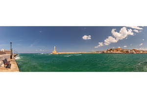 Panorama of Chania harbor, Crete, an Architecture Photo by kavalenkava