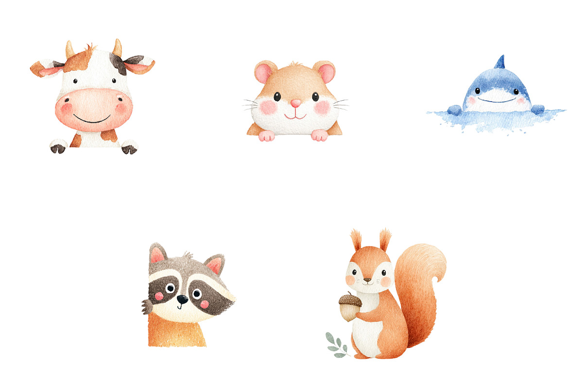 Quirky animals peeking funny, an Illustration by CreationArt (Photo 3 of 5)