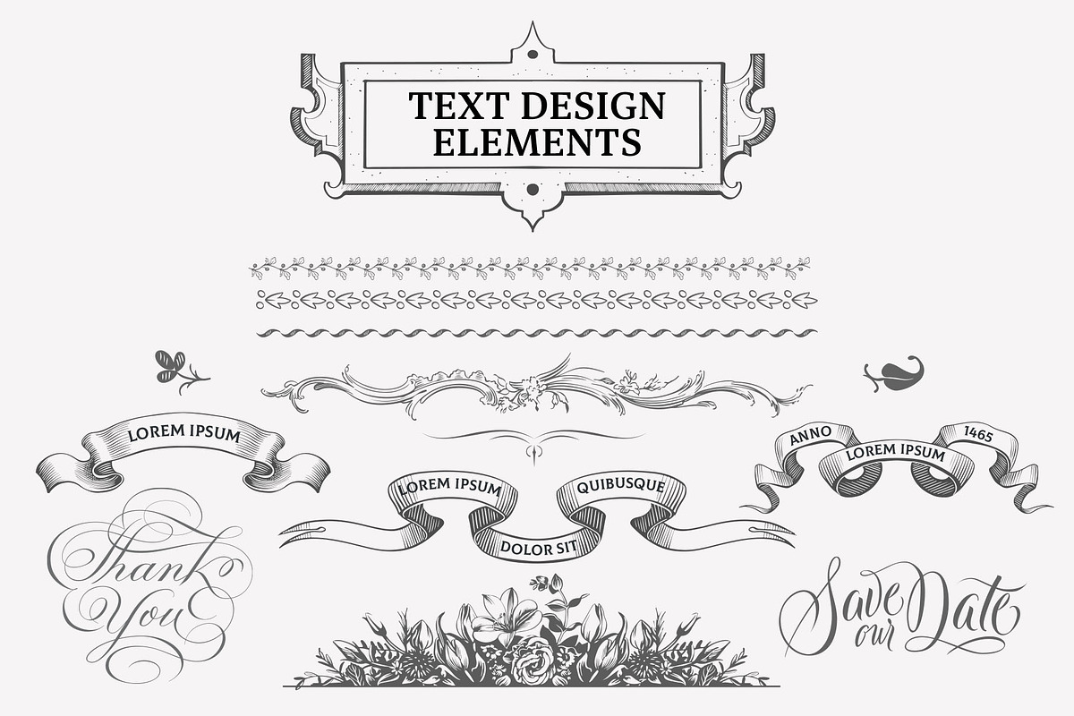 Vintage Design Elements Collection, a Branding & Logo Template by vatesdesign (Photo 5 of 6)
