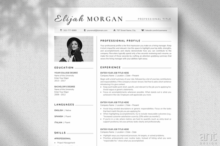 Modern Resume Template - The Morgan
