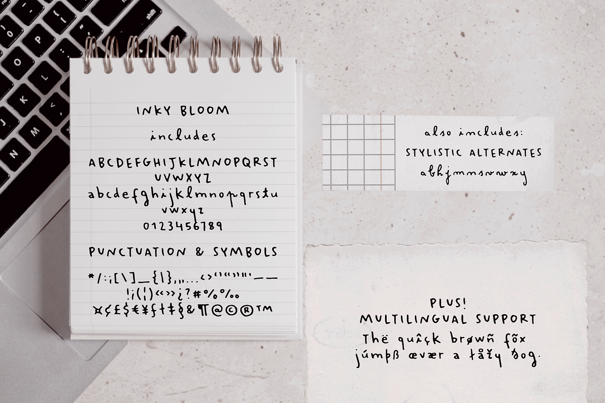 Inky Bloom Handwritten Font, a Handwritten Font by Ana's Fonts (Photo 2 of 8)