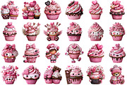 Funny Valentine’s Day Cupcake Clipar, an Illustration by DreamCafeArt (Thumbnail 2 of 6)