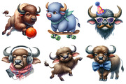 Funny Buffalo Clipart, an Illustration by Daily.Designs (Thumbnail 3 of 5)