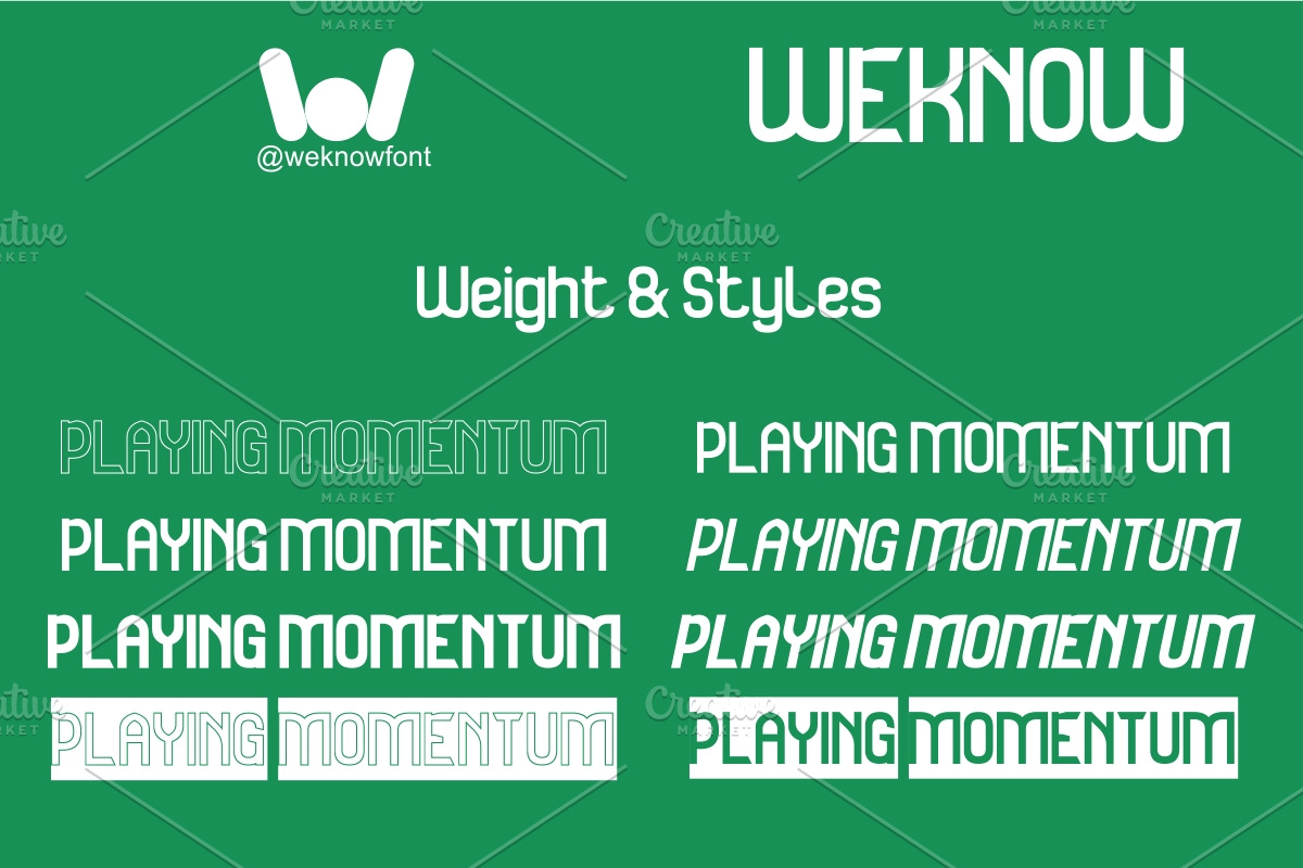 Playing Momentum font, a Sans Serif Font by weknow (Photo 7 of 8)