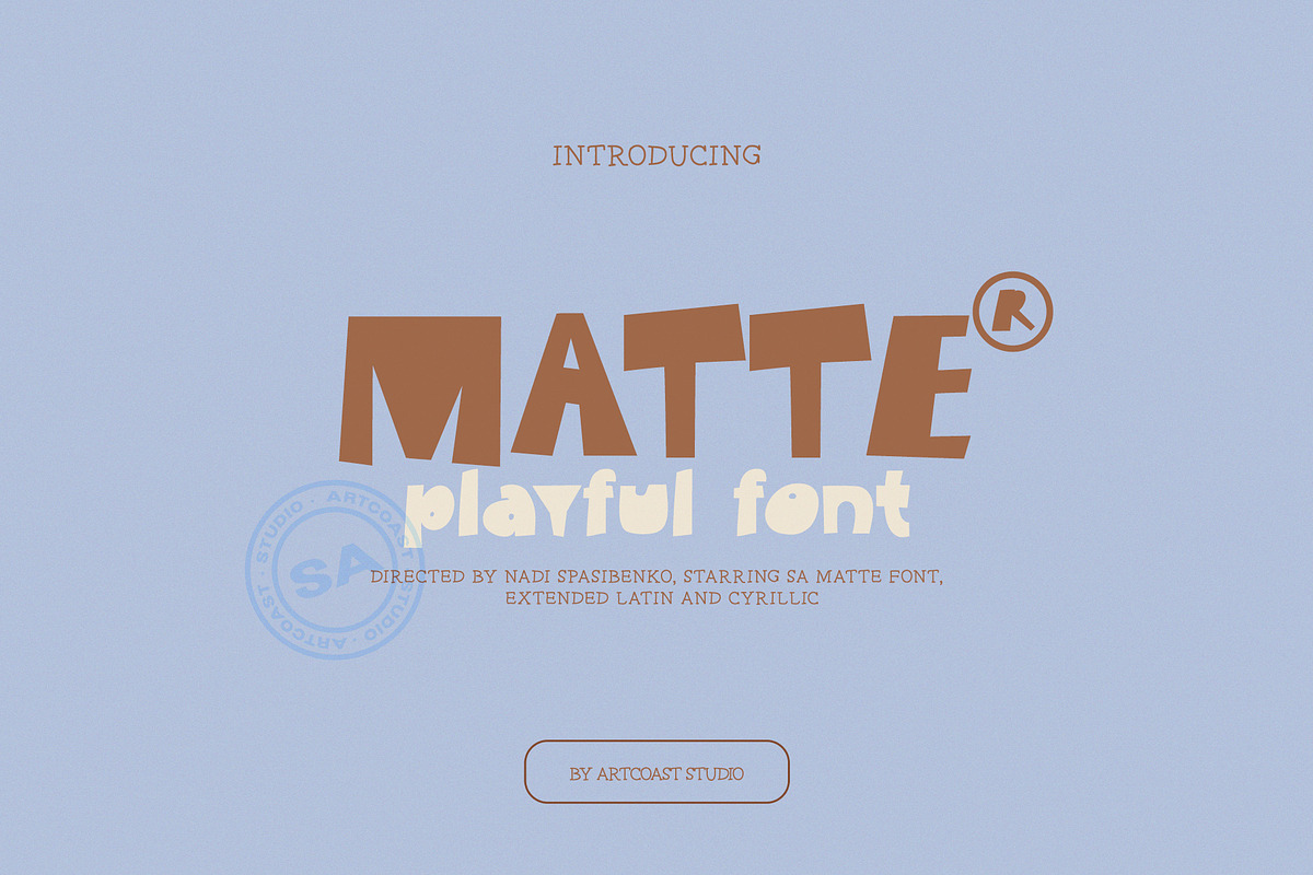SA Matte Playful Font, a Sans Serif Font by Artcoast Fonts (Photo 1 of 11)