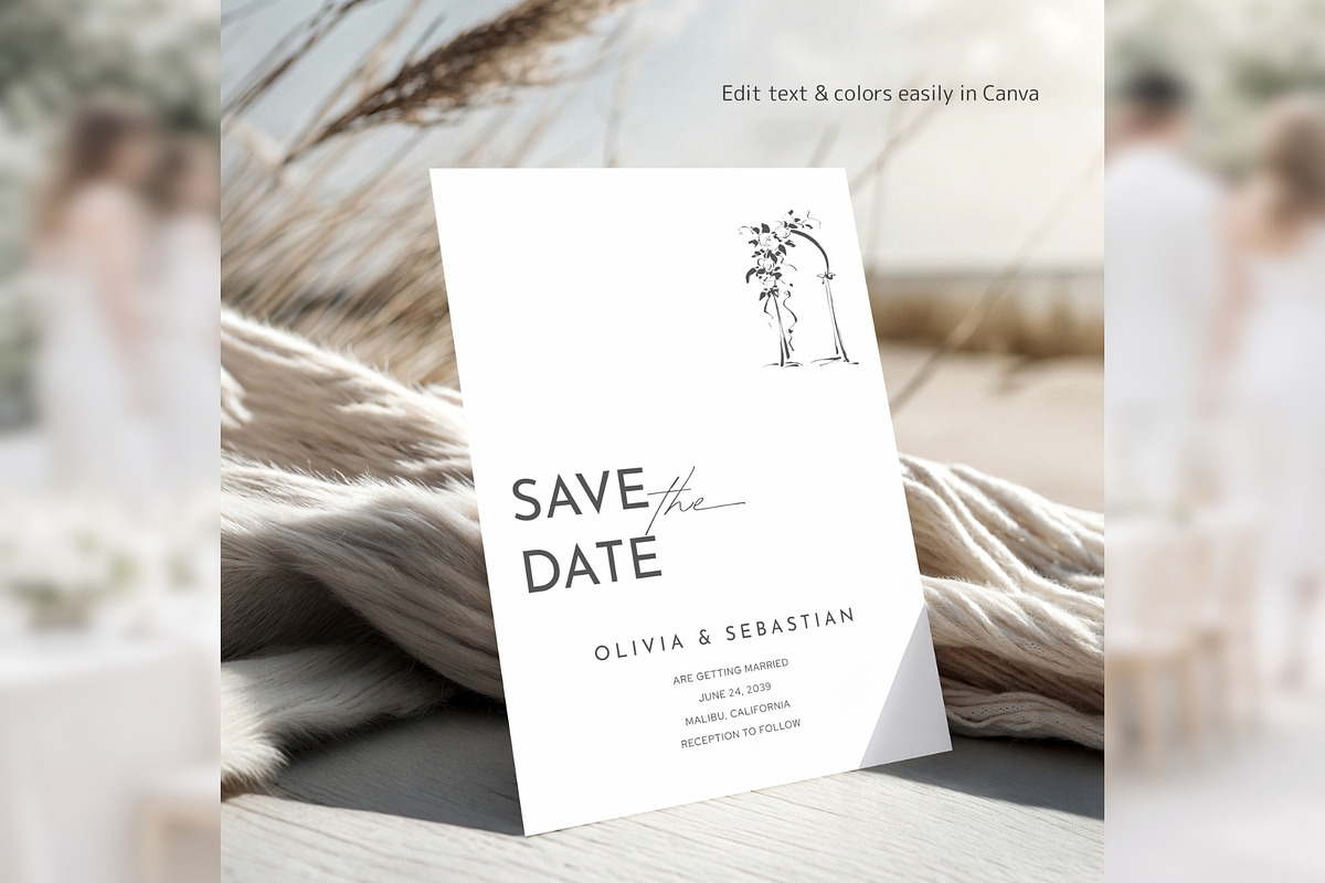Botanical Save the Date Canva bd011, an Invitation Template by TyphoonStudio (Photo 5 of 10)