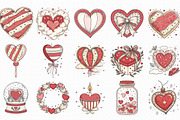 Whimsical Heart Day Clipart, an Illustration by Libby Wishes (Thumbnail 4 of 5)