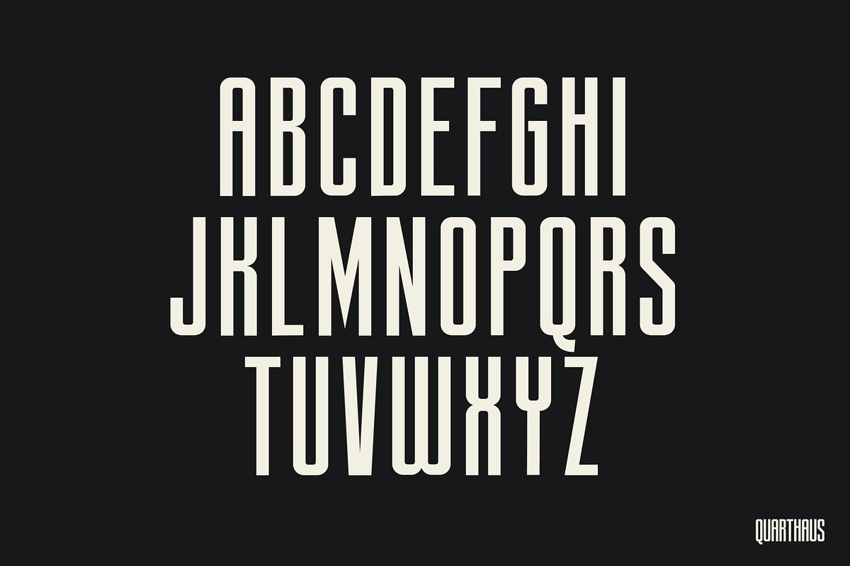 Quarthaus: Bold Condensed Sans Serif, a Sans Serif Font by Hustle Supply Co. (Photo 4 of 6)