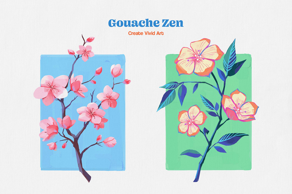 Gouache Zen Illustrator Brushes, a Brush Add-On by brushapes.com (Photo 7 of 10)