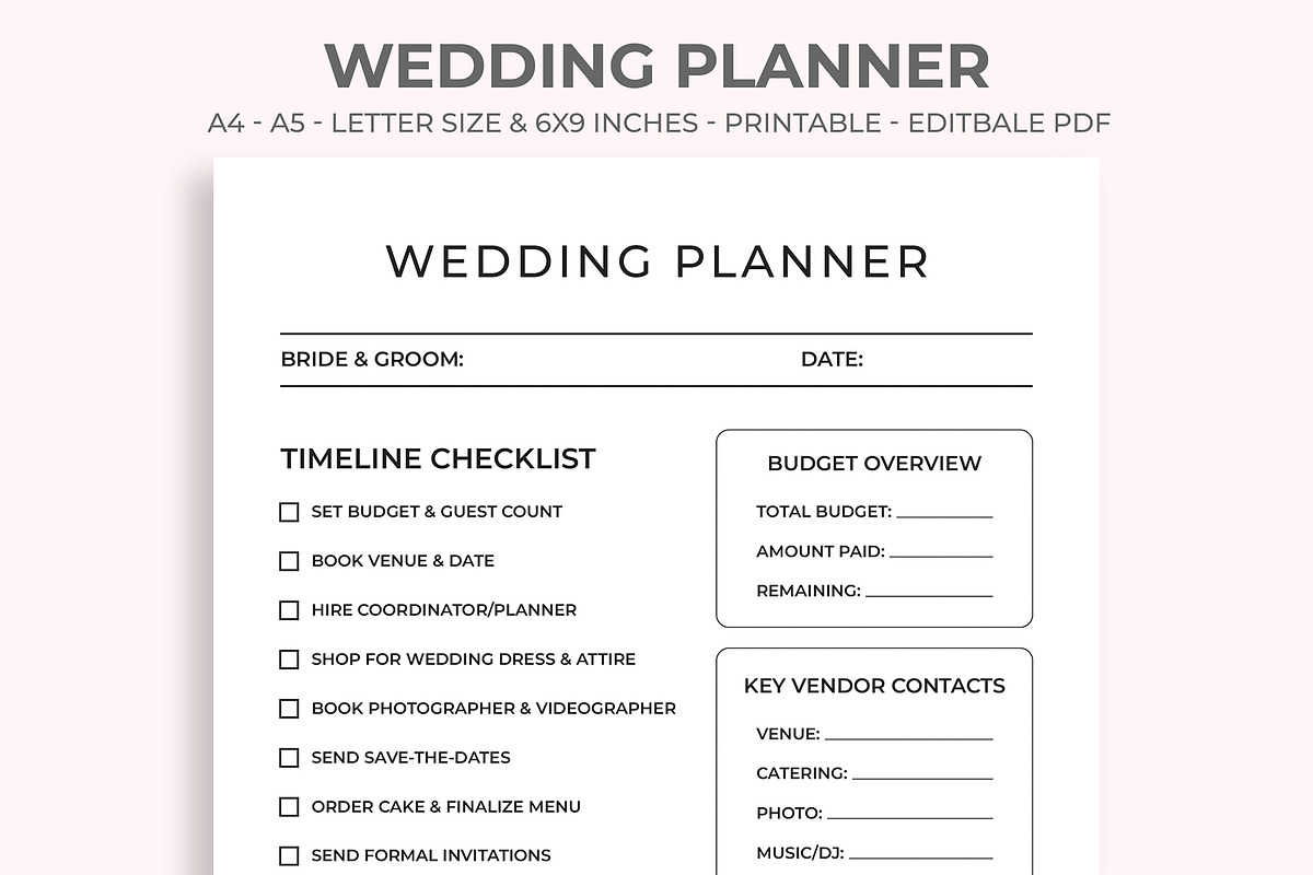 Wedding Planner, a Stationery Template by M9 Design (Photo 1 of 5)