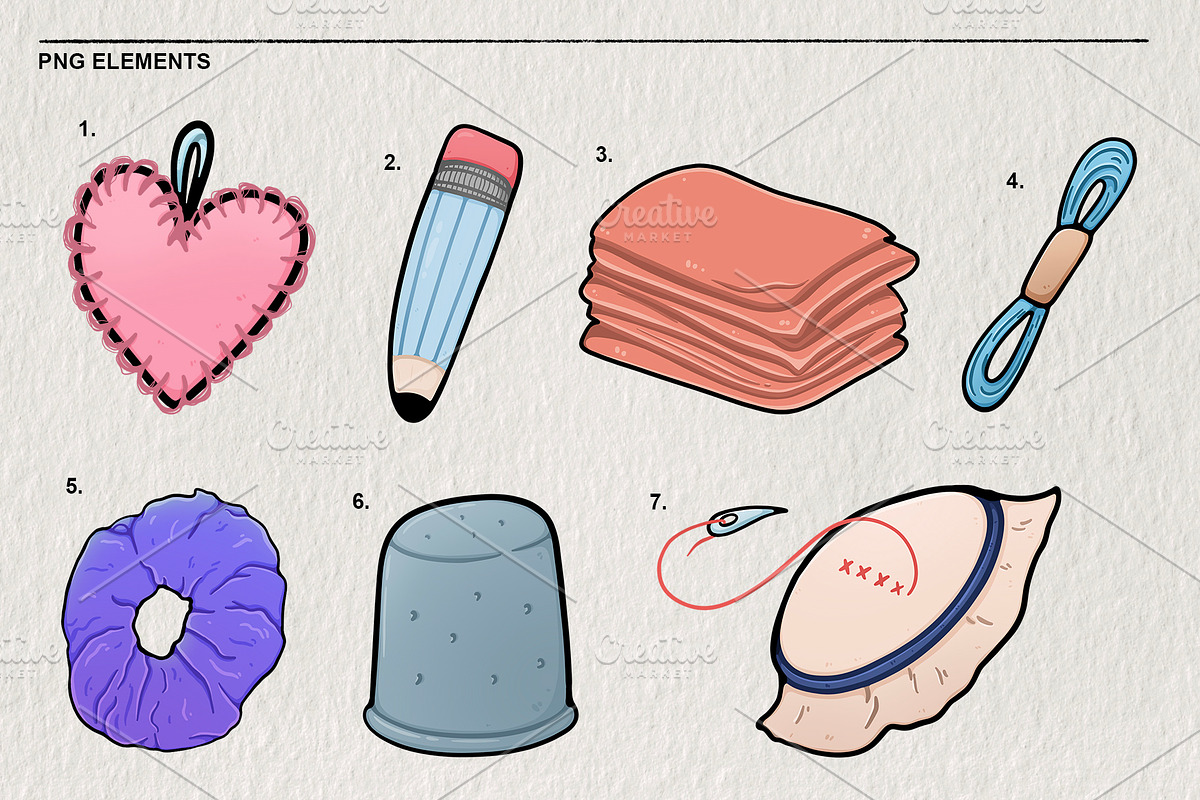 Sewing and knitting kit PNG, an Object Illustration by LOKSKIH (Photo 3 of 4)