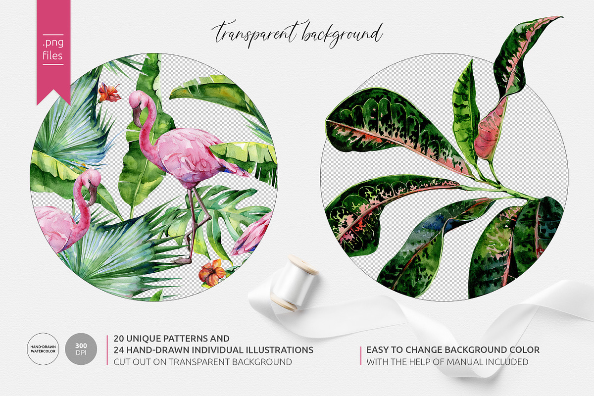Watercolor tropics, a Pattern Graphic by Anna Myslivets Art (Photo 6 of 12)
