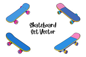 Skateboard Set Vector