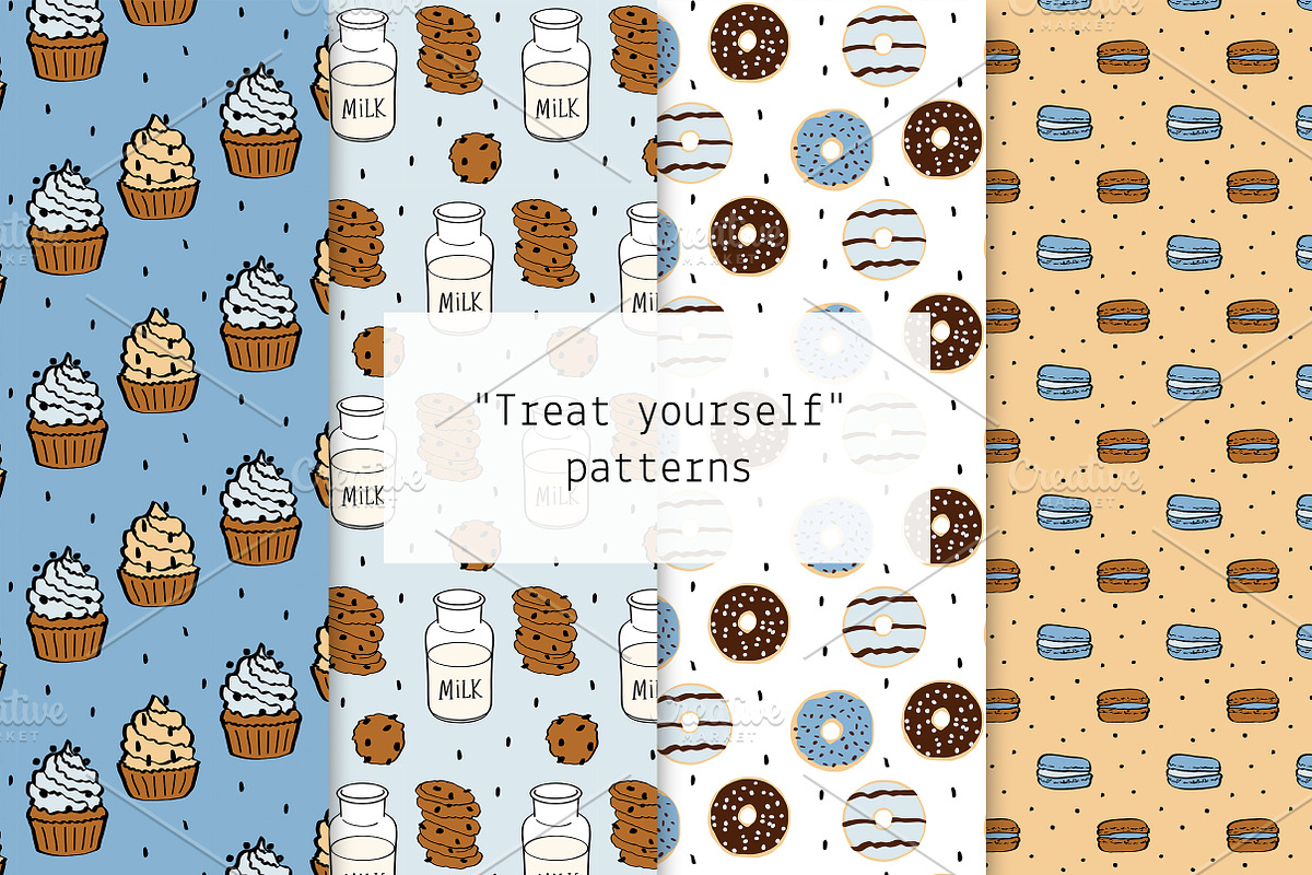 Treat yourself patterns, a Pattern Graphic by Lyolya Profitrolya (Photo 1 of 5)