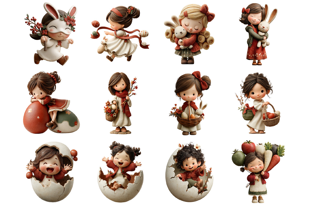 Easter Girl Clipart, a Graphic by CitraGraphics (Photo 4 of 4)
