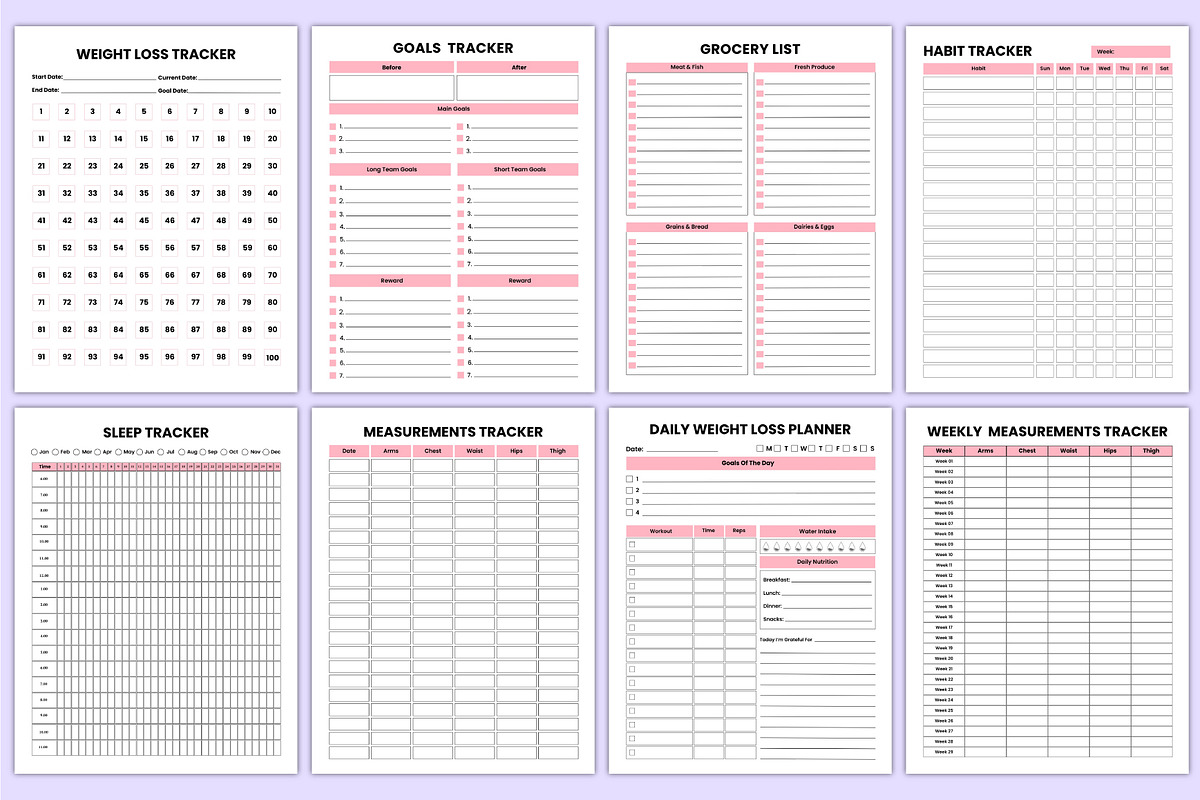 2026 Weight Loss Journal Canva Kdp, a Stationery Template by Mustafiz (Photo 4 of 8)