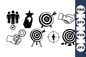Business Goals Icon Set, an Illustration by designvectx