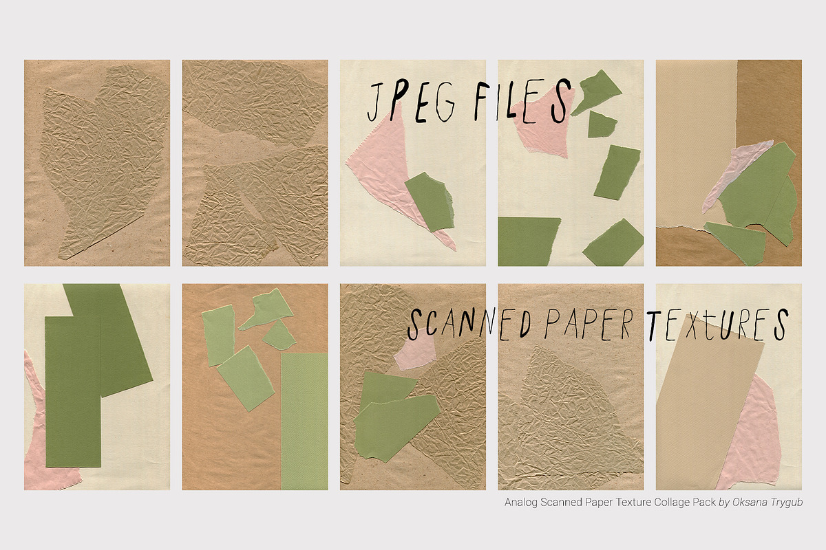 Scanned Paper Texture Collage Pack, a Texture Graphic by Oksana Trygub (Photo 13 of 16)