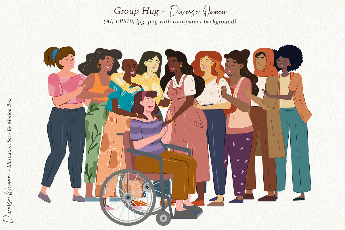 Diverse Women Illustration Pack, a Person Illustration by Motion-Box (Photo 7 of 11)
