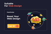 SALE! 3D Sticker Pack, a Templates & Theme by Dope Design (Thumbnail 6 of 10)