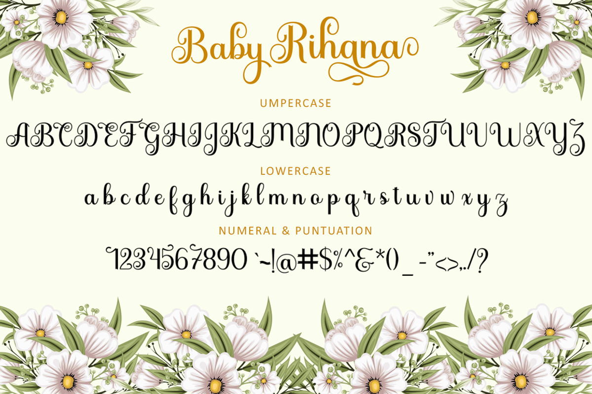 Baby Rihana, a Script Font by Strong.co (Photo 8 of 9)