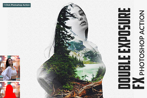 Double Exposure FX Photoshop Action, an Action Add-On by Studio Retouch