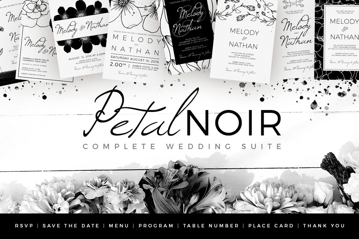 Petal Noir - Wedding Suite, an Invitation Template by AM Studio (Photo 1 of 9)