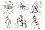 Whimsical Mother's Day Line Art Set, an Object Illustration by GiraffeCreative (Thumbnail 10 of 16)